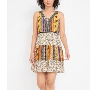 Maurices Patchwork Boho Flowy Dress Women's Medium